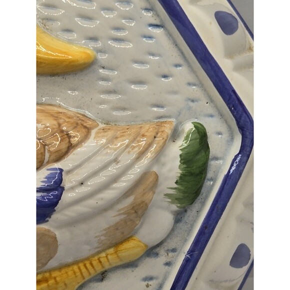 Vintage Ceramic Mallard  Duck Wall Hanging Painted Pie Mold Retro Kitchen - Picture 4 of 11